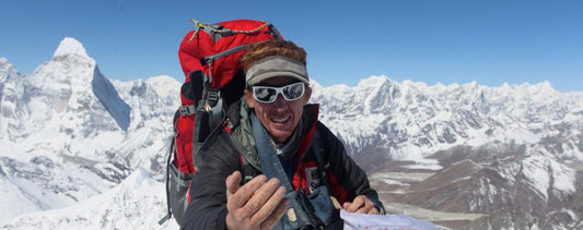 Sean Wisedale with the Himalayan skyline