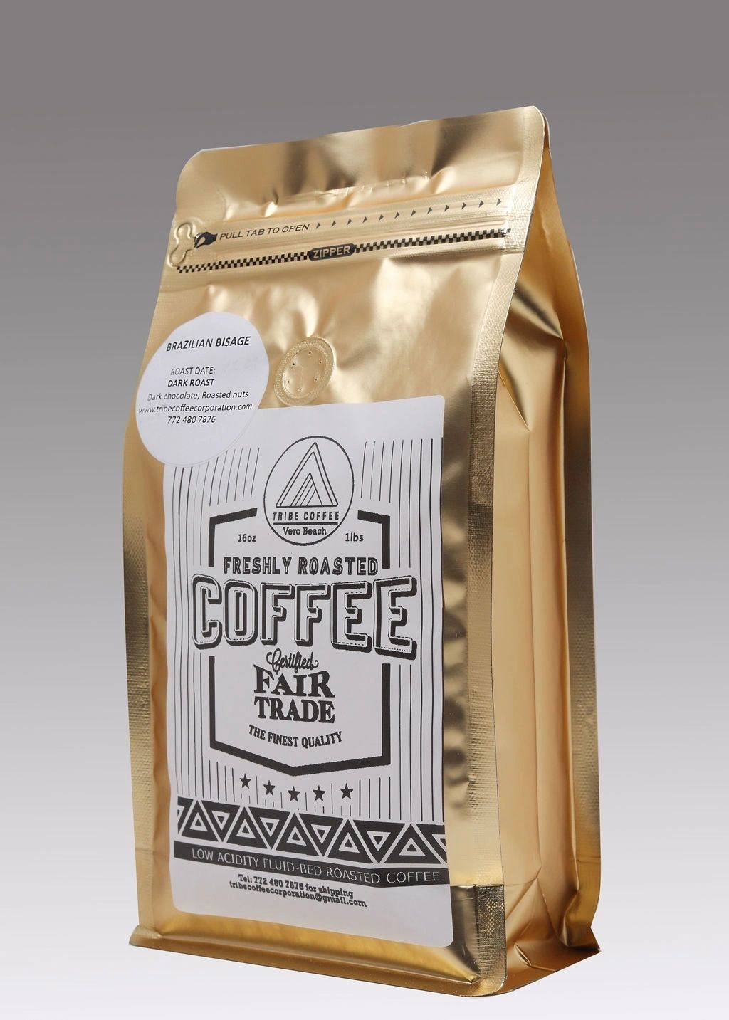 Tribe Coffee Brazilian Bisage dark roast bag