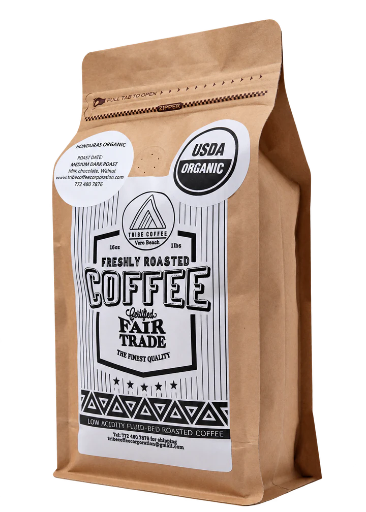 Tribe Coffee Honduras Organic Medium Dark Roast 1 lb bag