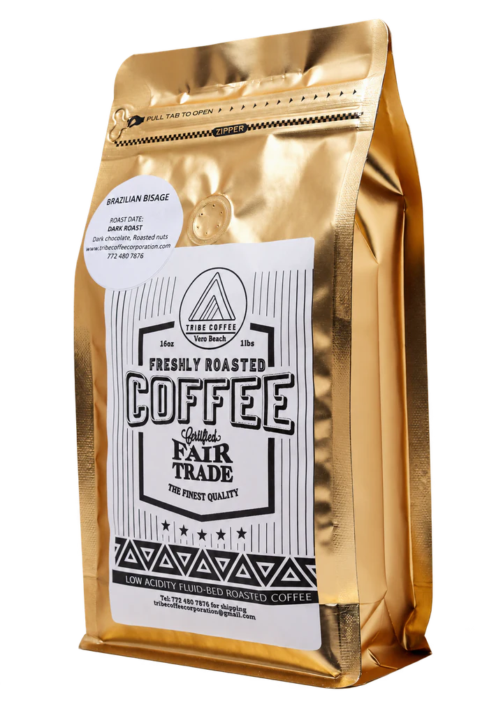 Tribe Coffee Brazilian Bisage Dark Roast 1 lb bag